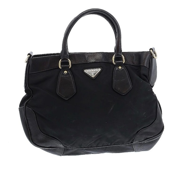 Prada Tessuto Nylon and Leather Black Handbag - Picture 1 of 16